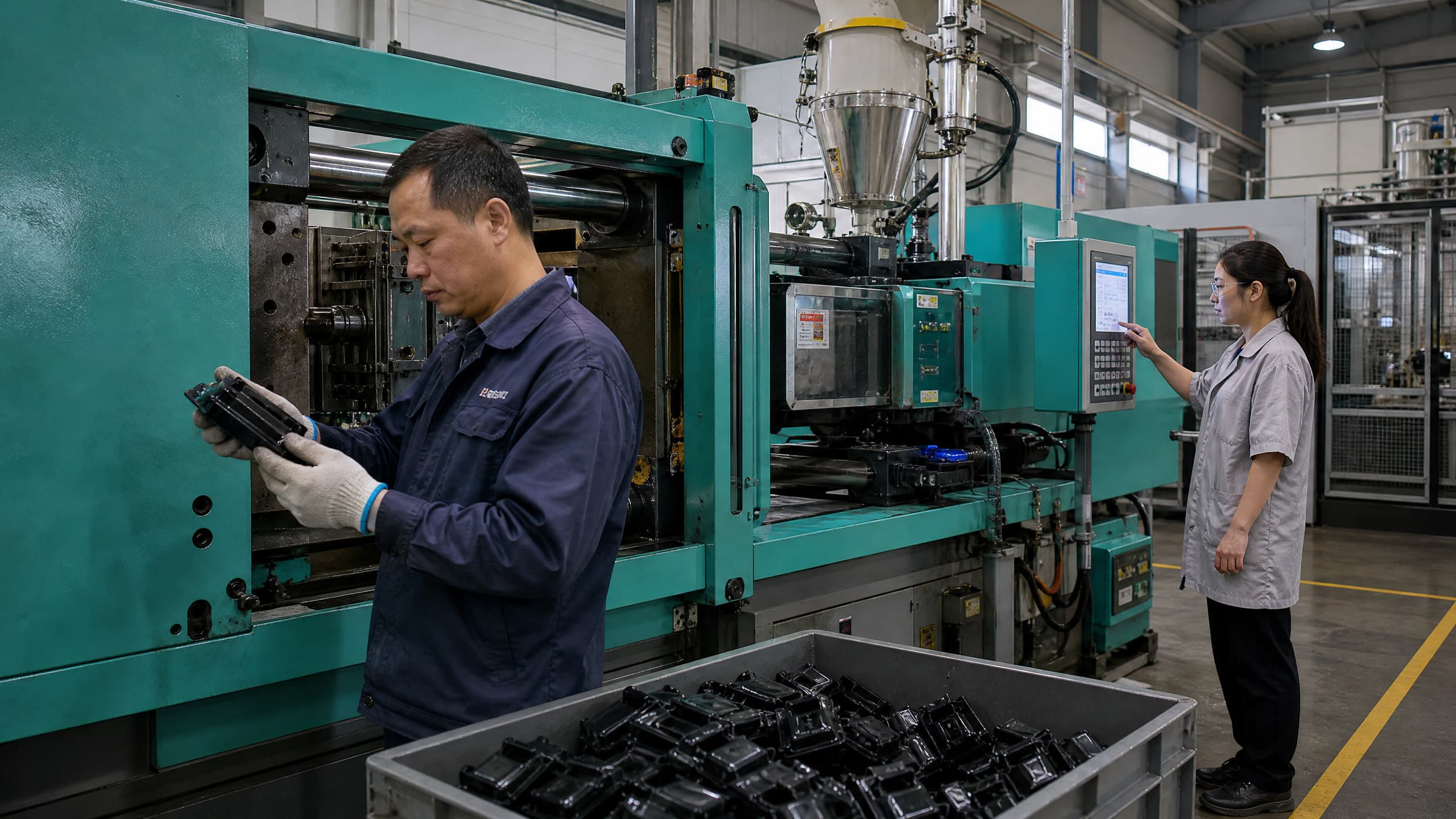 Illustrative injection molded product and engineering review visual